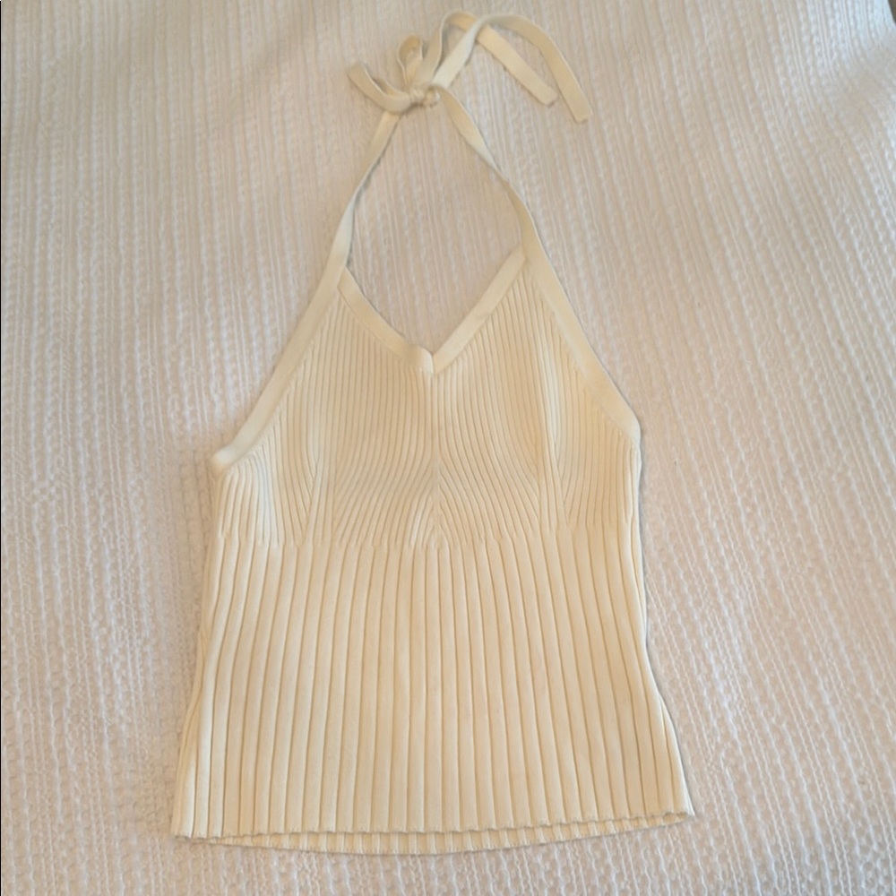 Reformation Delia Ribbed Halter Top